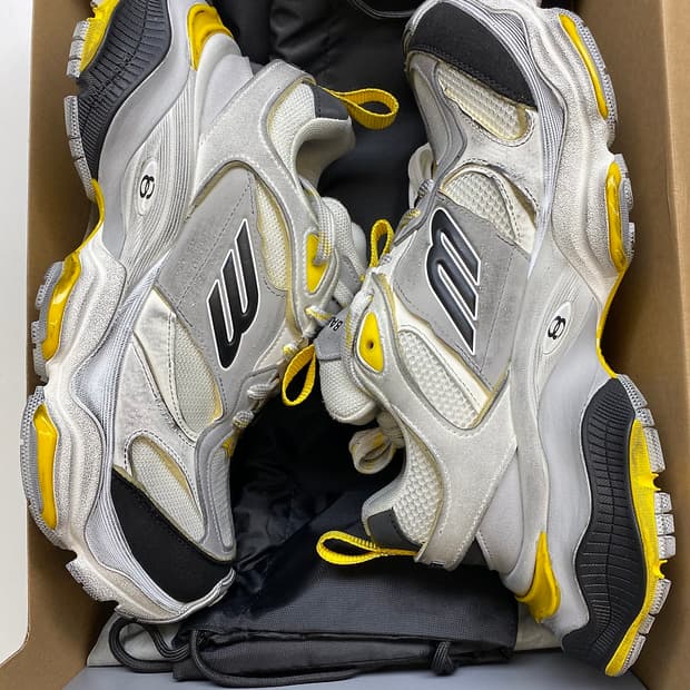 (44) 발렌시아가 카고 스니커즈 그레이 블랙 옐로우