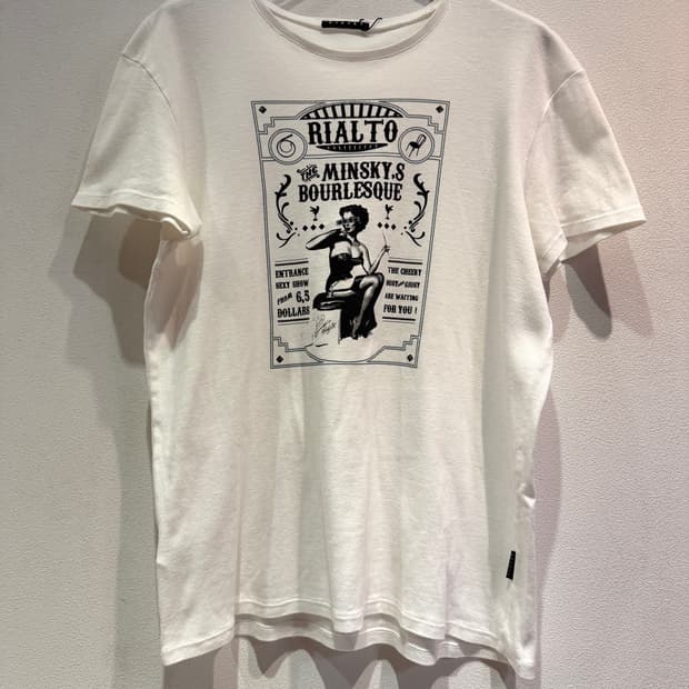 Vintage Sisley Pinup Girl White Top