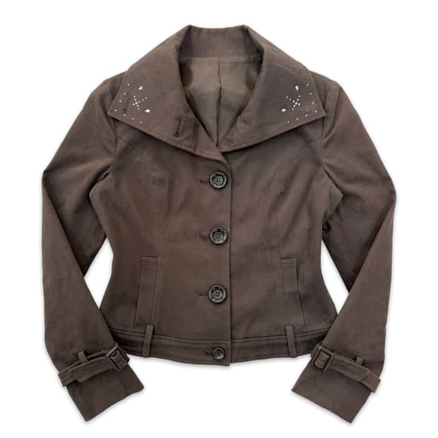 빈티지 브라운 하프 라인 자켓