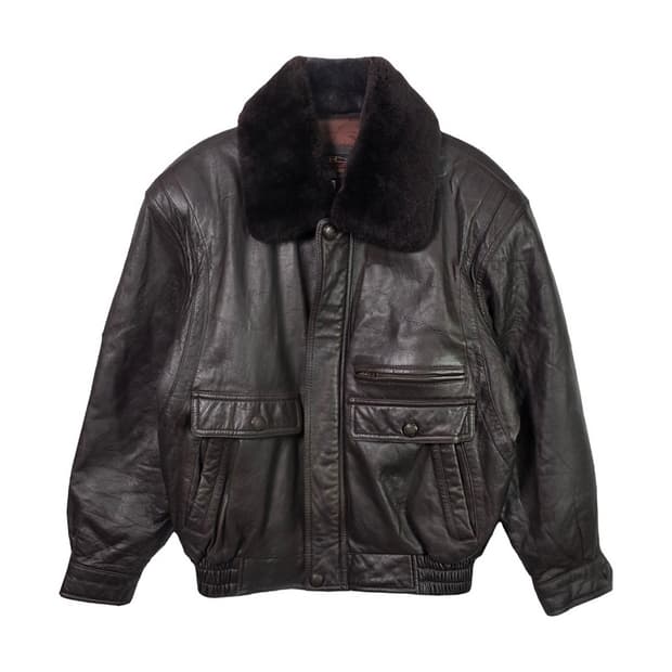 MIND 양가죽 퍼카라 가죽점퍼 S