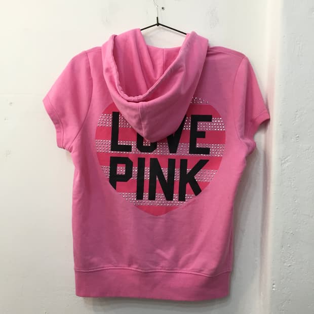 PINK 핑크 반팔 후드집업