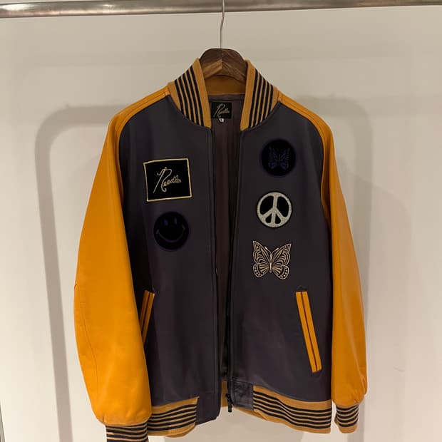 Needles Cowhide Leather Award Jacket