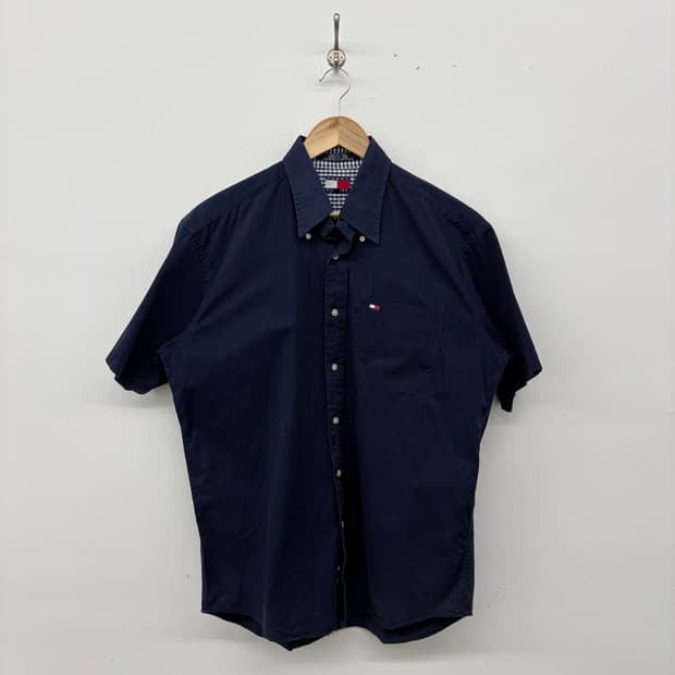 타미힐피거 네이비 반팔 셔츠 남성XL