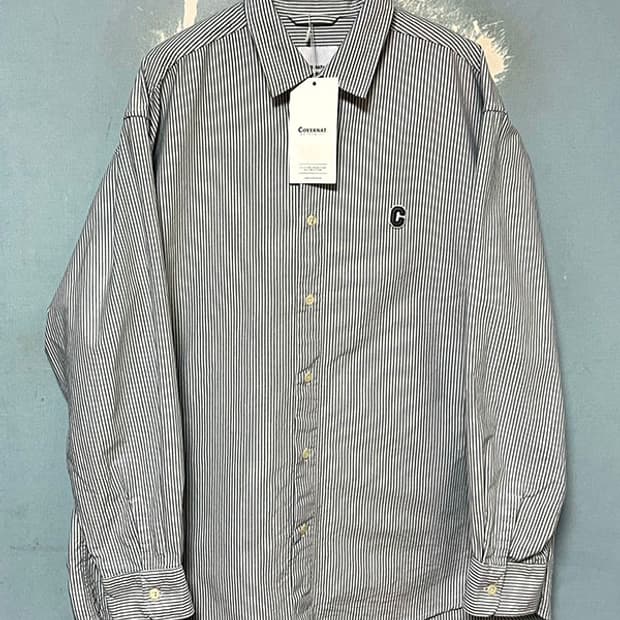 커버낫 C로고 남자 옥스포드 스트라이프 오버셔츠 춘추 새상품 L 100 