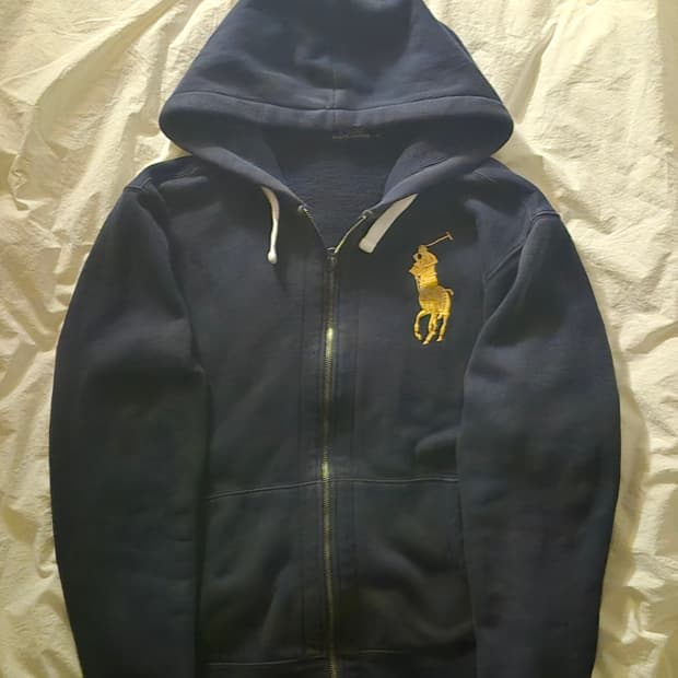 폴로 빅포니 후드집업 남색
