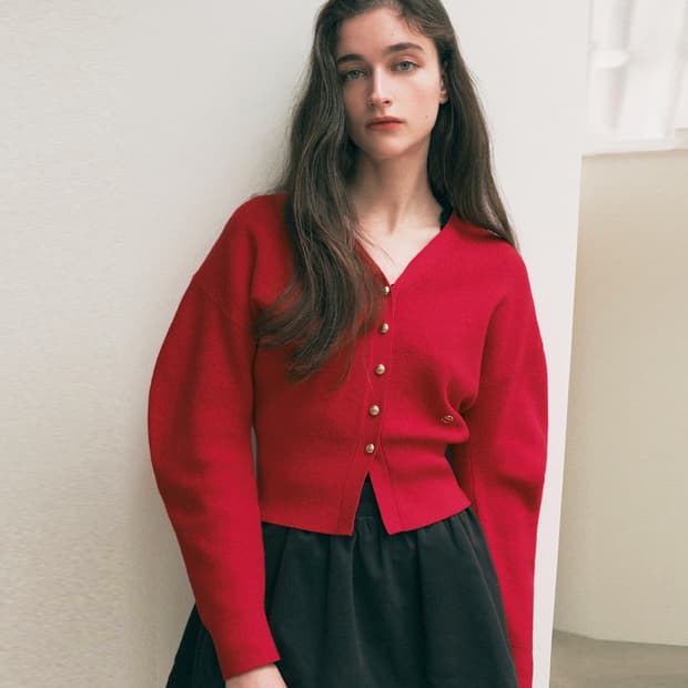 로라로라(rolarola) 장원영 볼륨소매 가디건 55-66