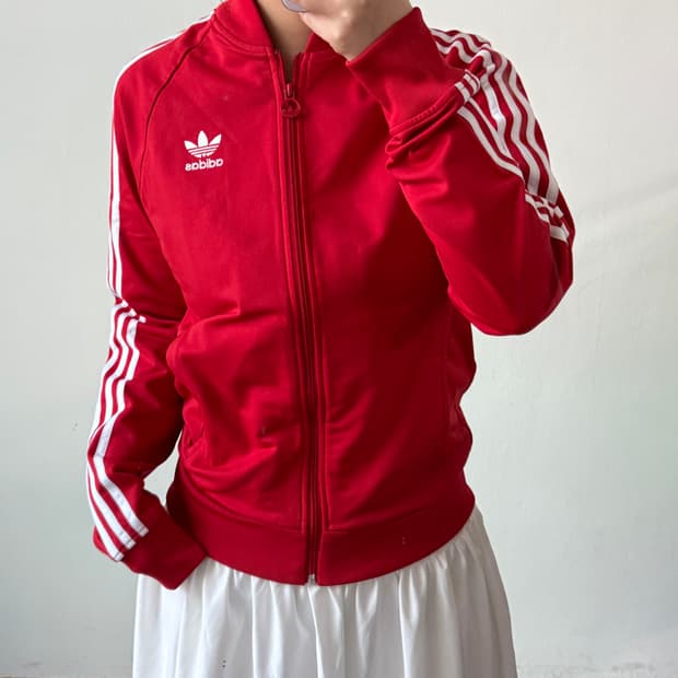 [S] 아디다스 슈퍼스타 레드 트랙탑 져지