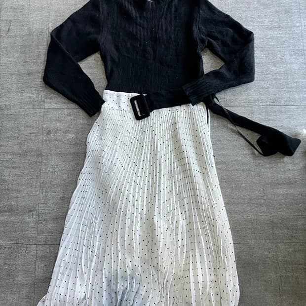 일본빈티지 Mileowen 하구미모리걸 달천깔페어리 벨트도트원피스