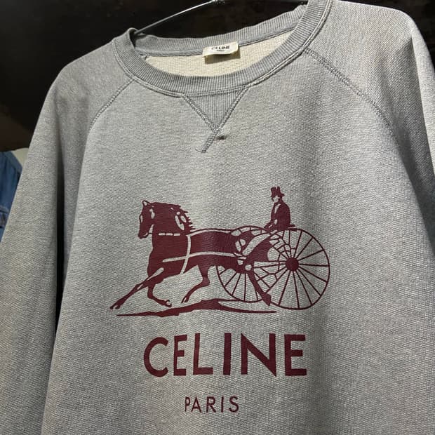 CELINE 셀린느 설키 마차 로고 맨투맨