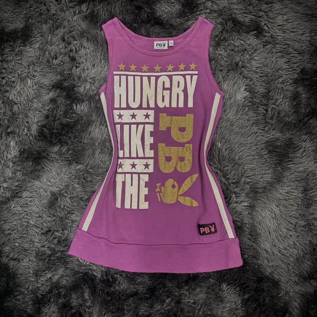 Playboy 퍼플 레터링 슬리브리스