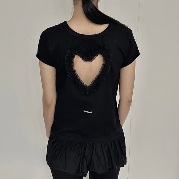 동은 Slogan Short Sleeved T-shirt, black (