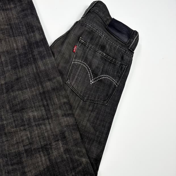 리바이스 522 오리지널 흑청 워싱 데님팬츠 (28인치 여성추천)