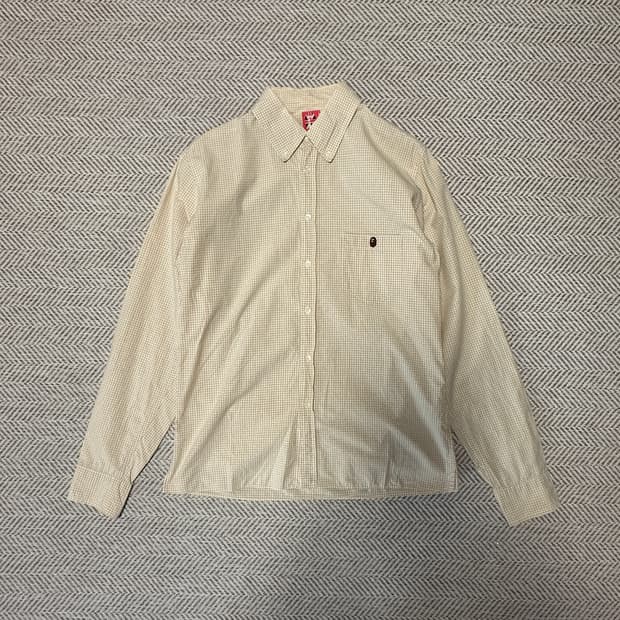 BAPE check shirt yellow