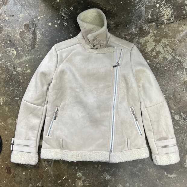 66) 새제품 ZARA 자라 스웨이드 양털 뽀글이 무스탕 자켓