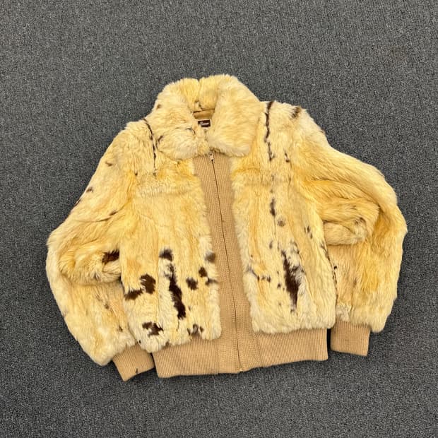 5)Dino Ricco 빈티지 니트 퍼 자켓
