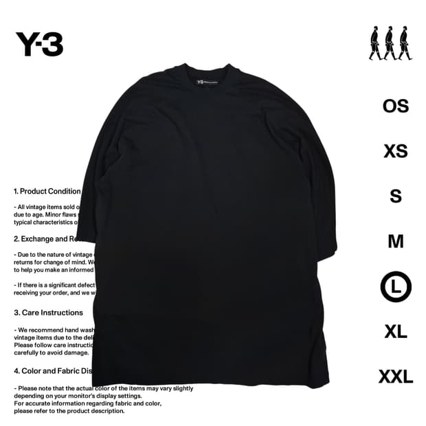 Y-3 박스 오버핏 반팔 티셔츠 L사이즈