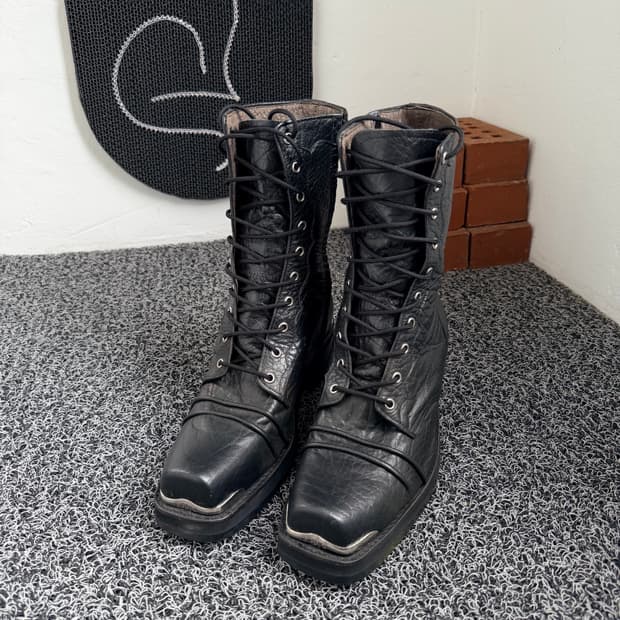 빈티지 하이탑 레이스업 웨스턴 앵클 부츠