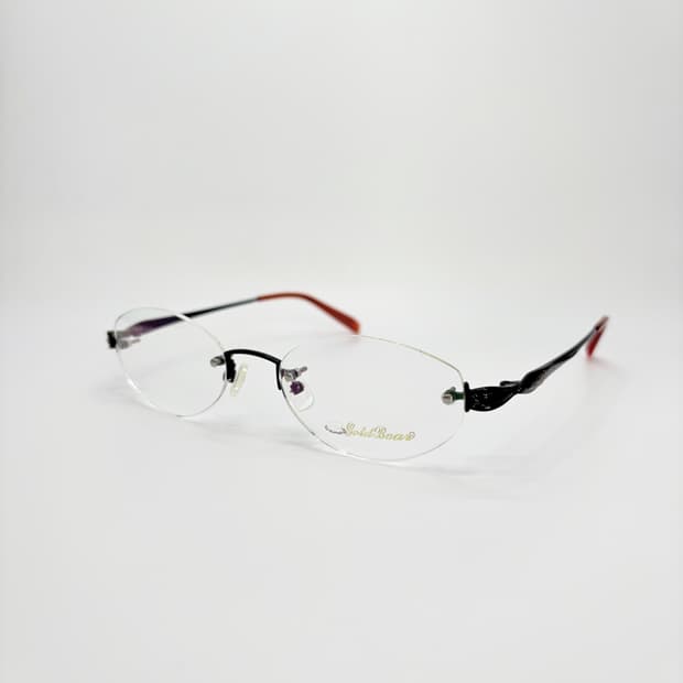 GOLD BEAR 블랙 오벌 무테