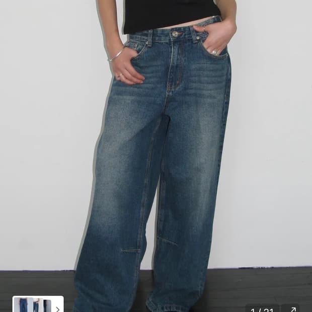 밀로 우먼 빈티지 와이드 데님 팬츠 [워시드 블루] s사이즈