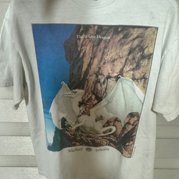90s 마이클 웰런 화이트 드래곤 티셔츠