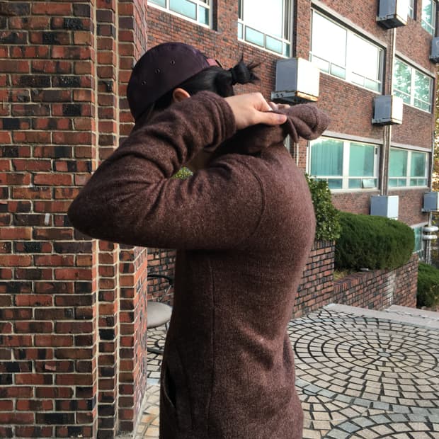 꼼데가르송 옴므 플러스 니티드 후드코트