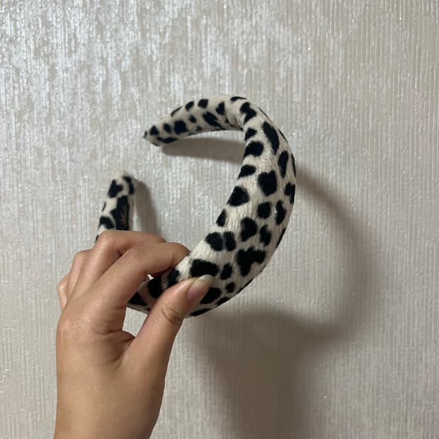 빈티지 밀크카우 젖소 퍼 머리띠 