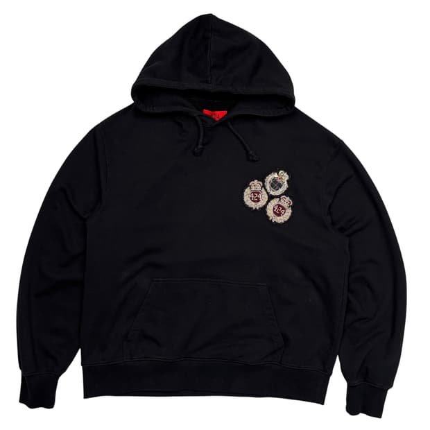 424 포투포 패치 로고 블랙 후드티 L