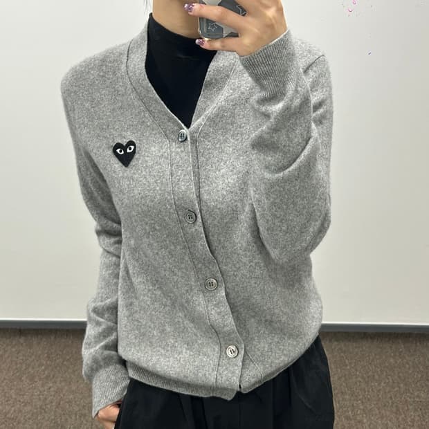 Comme des Garcons 꼼데가르송 그레이 블랙와펜 가디건