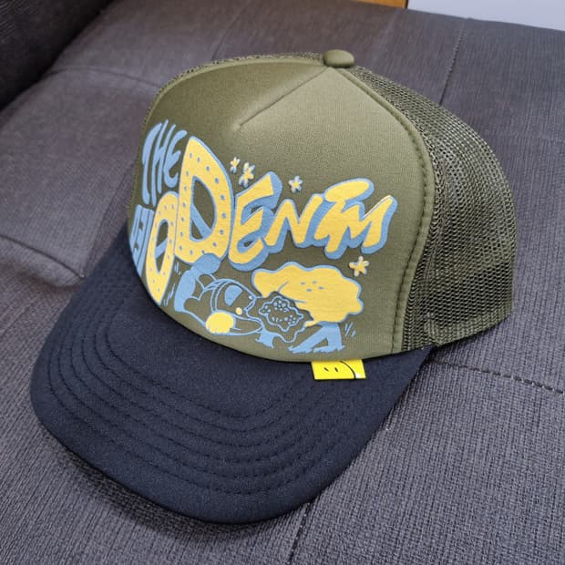 [새상품] 캐피탈 더 데님 다이드 프린트 트러커 캡 모자 Kapital