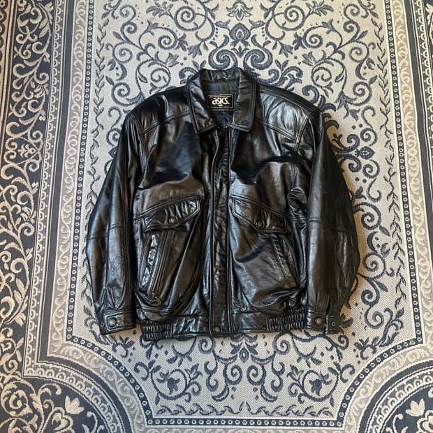 100 90s 아식스 레더 자켓/W2256