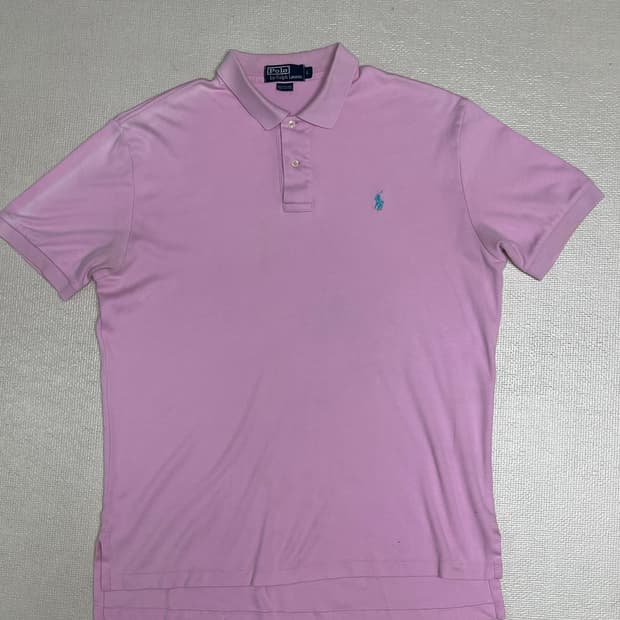 90s Polo by Ralph Lauren 폴로 핑크 코튼 폴로셔츠 L