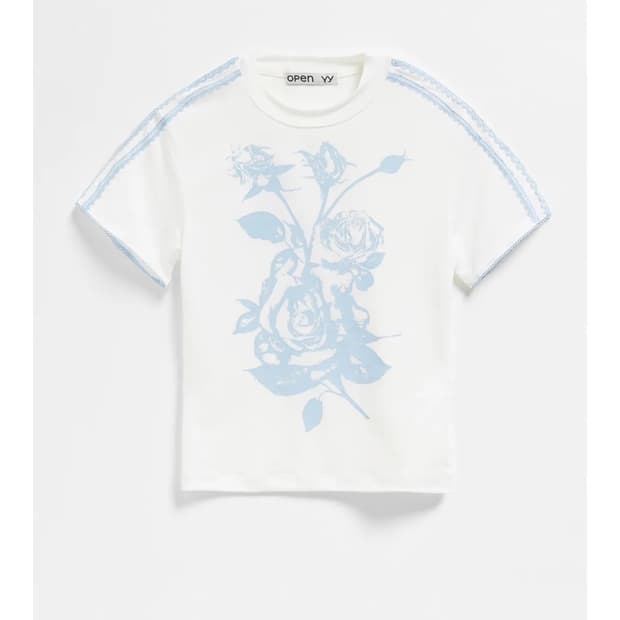 오픈와이와이 ROSE BABY TEE 로즈 베이비 티 openyy