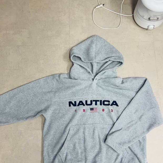 노티카 1983 플래그 플리스후드티 XL 그레이