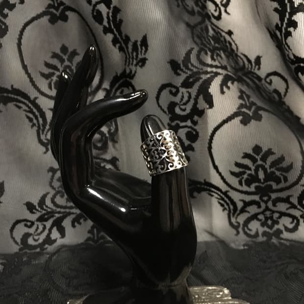 Vintage 핀터레스트 오리엔탈 볼드 실버 오픈링 반지