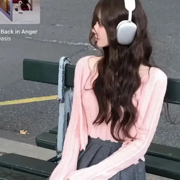 라벨르블랑 핑크 모헤어 니트 세트