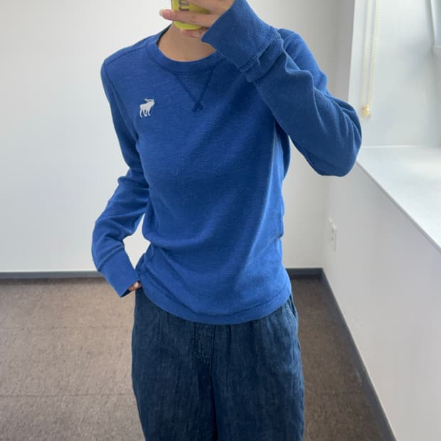 Abercrombie 아베크롬비 블루 니트 롱슬리브 
