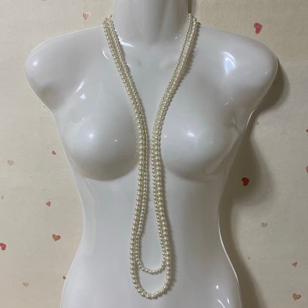 빈티지 모조진주 롱 레이어드 목걸이