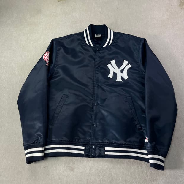 100 90s 마제스틱 일본판 뉴욕 양키즈 스타디움 바시티 자켓 