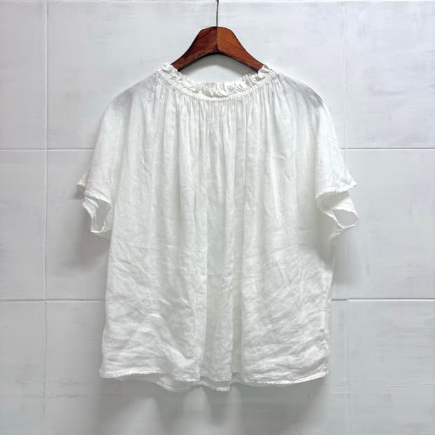 nest Robe 화이트 린넨 모리걸 블라우스 F JPN