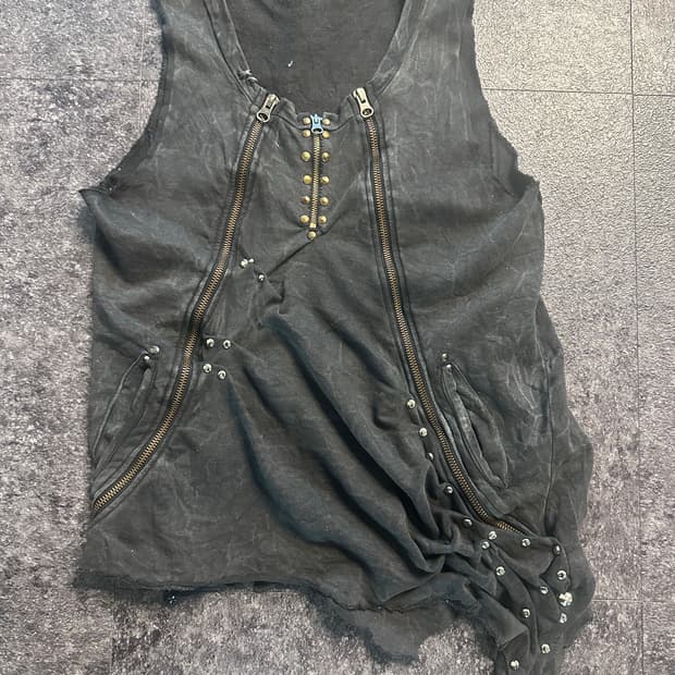 (MPH) 3-zip asymmetric drape sleeveless