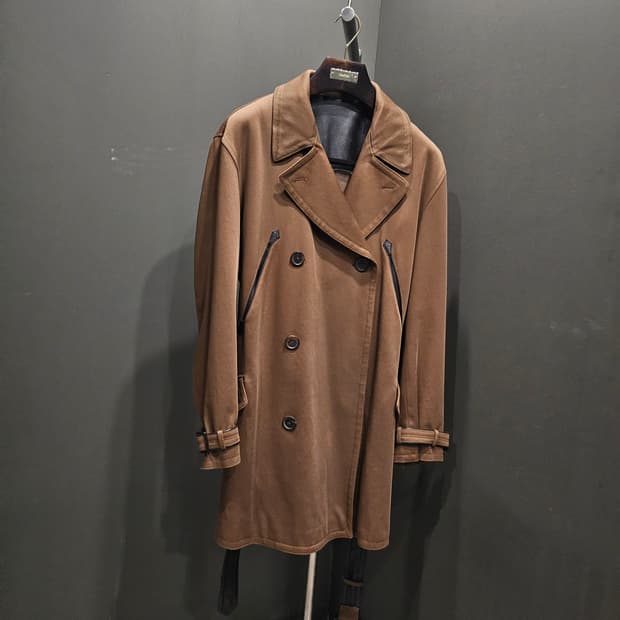 에르메스 시어링(탈착) 카라 램스킨 벨티드 코트