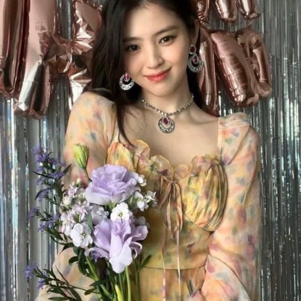 (한소희 원피스) 던드롭 Painted sheer one-piece