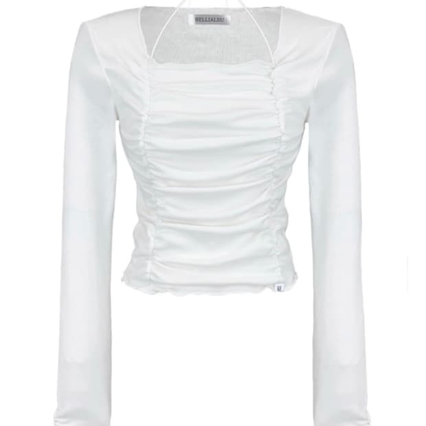 텍 있음) 스퀘어 넥 셔링 티