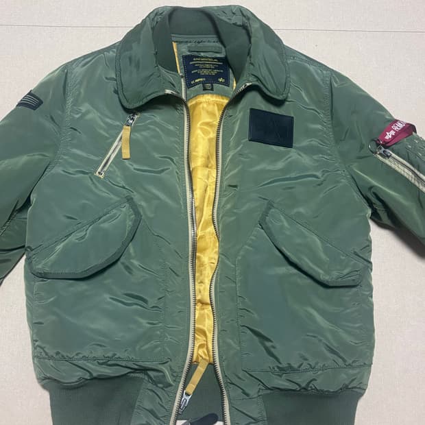 알파인더스트리 b-15 퍼 카키 봄버 자켓(105)