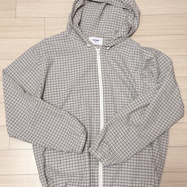 체크 후드 바람막이 free 사이즈(남여 공용)