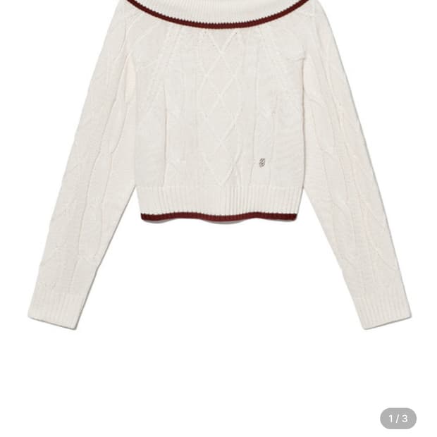 기준 Off-Shoulder Cable Knit Ivory