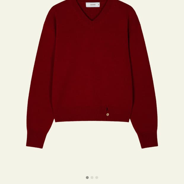 웨이비니스 하이 타이드 브이넥 니트 레드