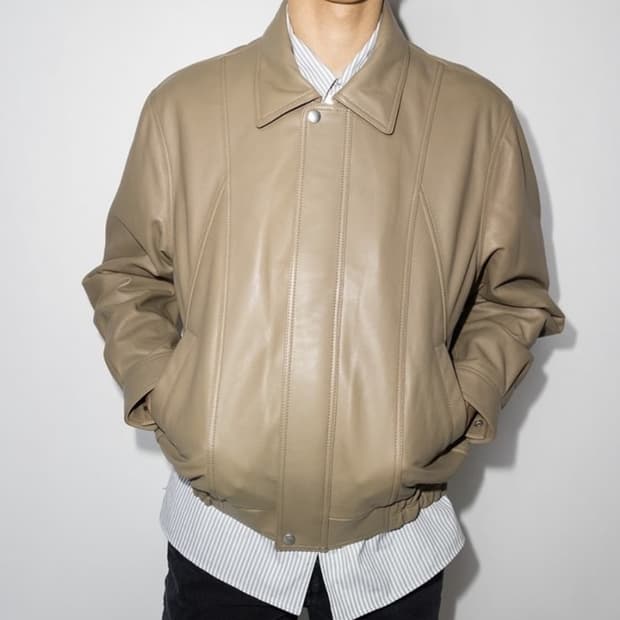 선플라워 90s 레더 봄버 자켓