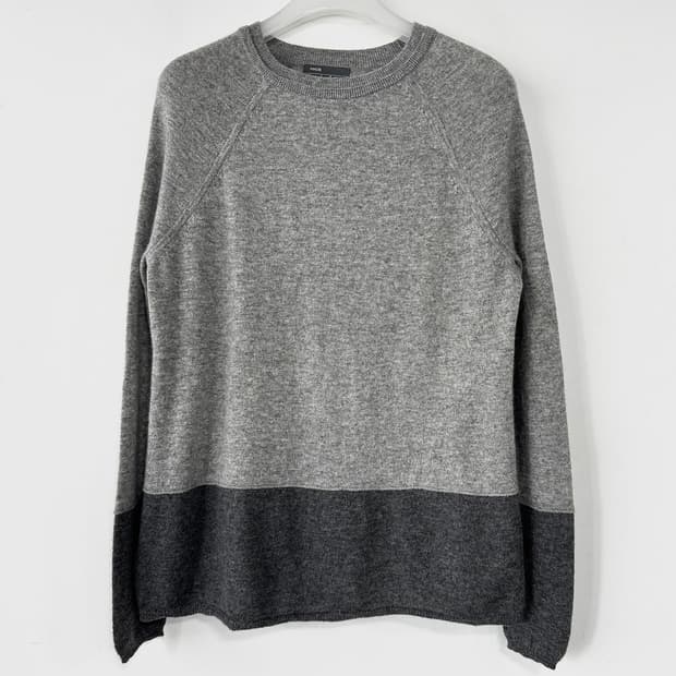 빈스 컬러 블록 캐시미어100 니트 탑