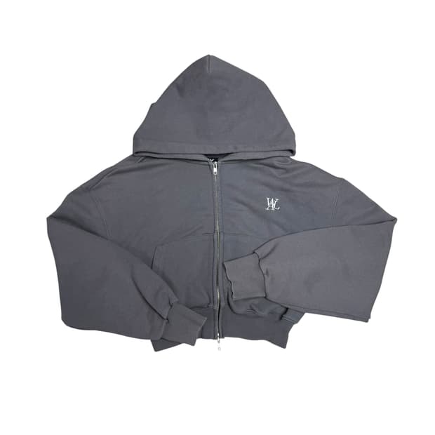 우알롱 크롭후드집업